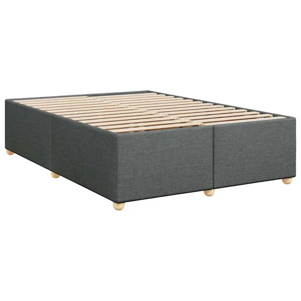 Queen Box Spring Bed with Adjustable Pocket Mattress Grey