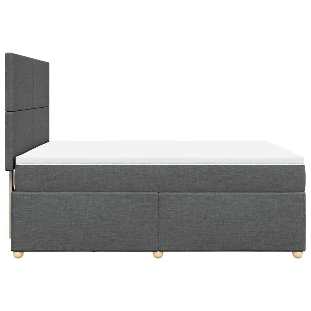 Queen Box Spring Bed with Adjustable Pocket Mattress Grey