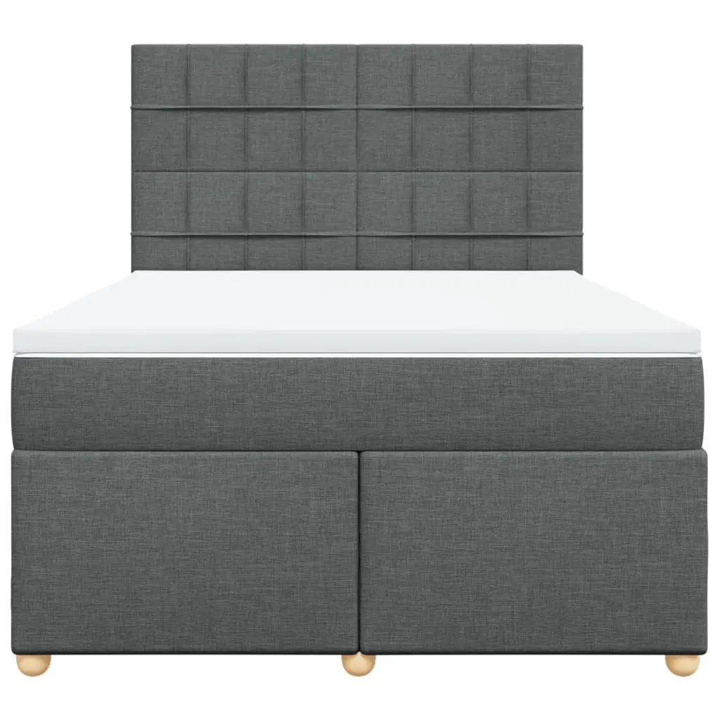 Queen Box Spring Bed with Adjustable Headboard and Pocket Mattress