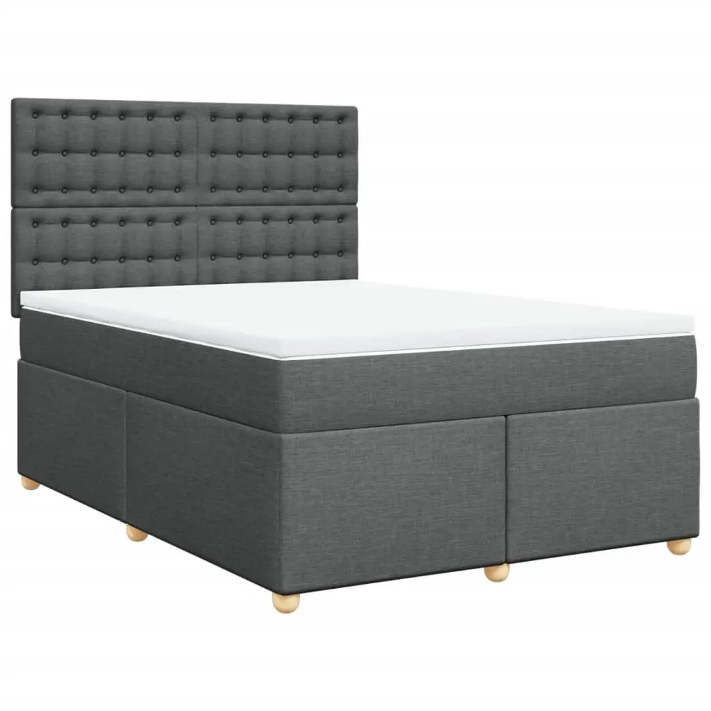 Queen Box Spring Bed with Adjustable Headboard