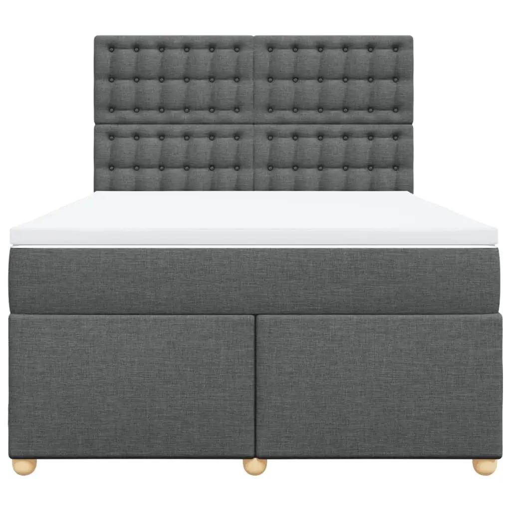 Queen Box Spring Bed with Adjustable Headboard
