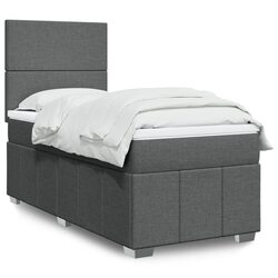Grey King Single Bed with Pocket Spring Mattress