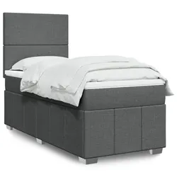 Grey King Single Bed with Pocket Spring Mattress