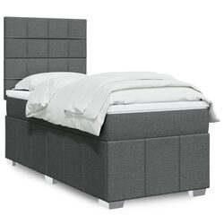Adjustable Headboard King Single Box Spring Bed with Pocket Mattress