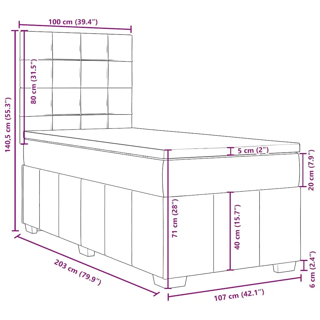 King Single Box Spring Bed with Pocket Mattress