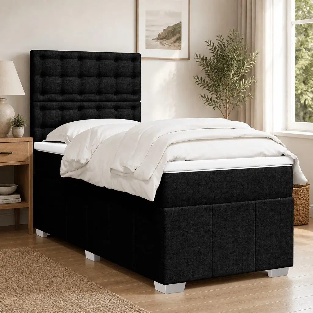 King Single Box Spring Bed with Adjustable Headboard