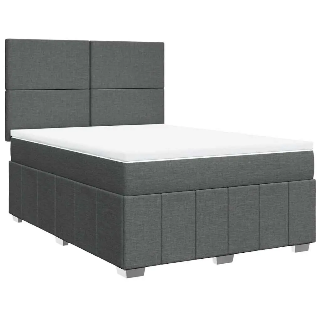 Queen Bed with Pocket Mattress and Adjustable Headboard