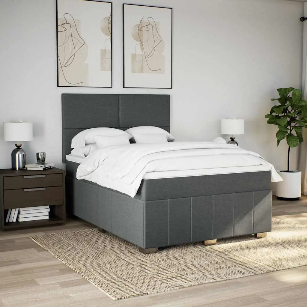 Queen Bed with Pocket Mattress and Adjustable Headboard