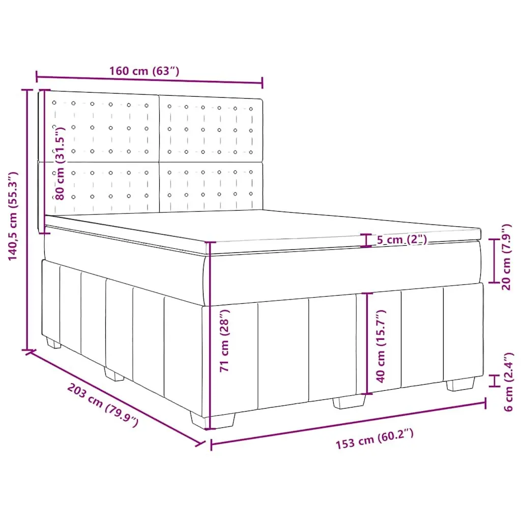 Box Spring Bed with Adjustable Pocket Sprung Mattress in Grey