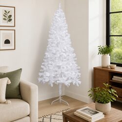 240cm White Corner Artificial Christmas Tree for Holidays