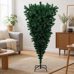 Striking Upside-Down Artificial Christmas Tree 210cm