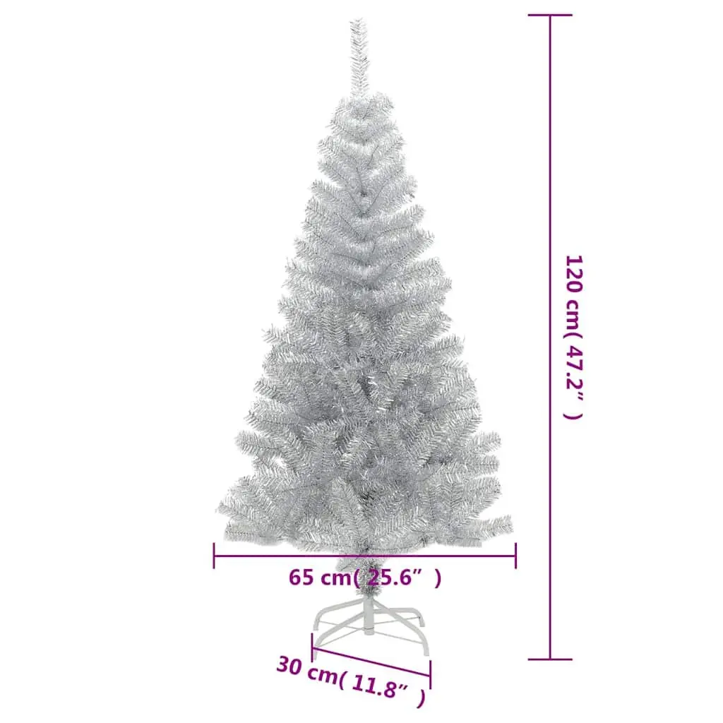 Silver 120cm Artificial Christmas Tree for Festive Elegance