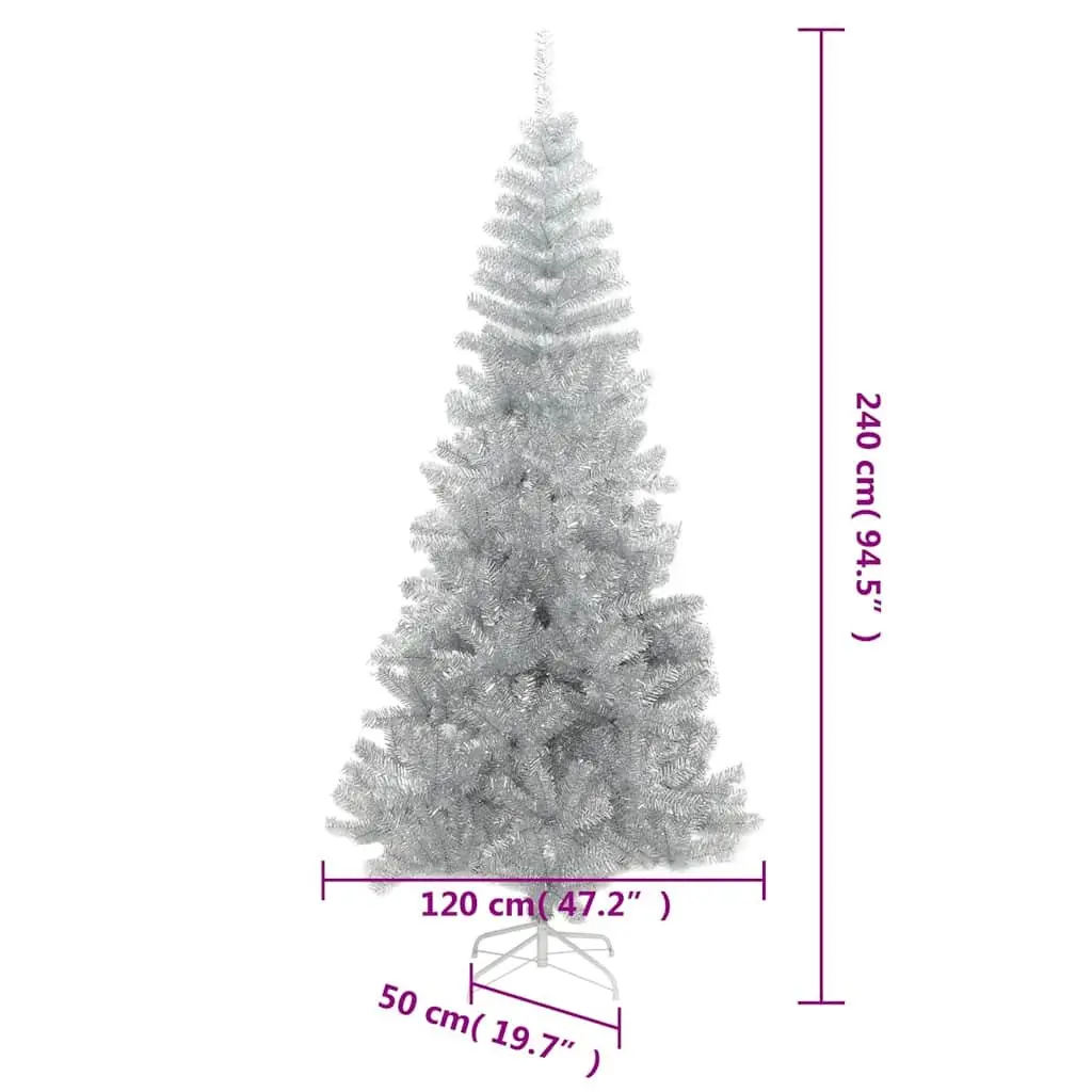 240cm Silver PET Artificial Christmas Tree for Holidays