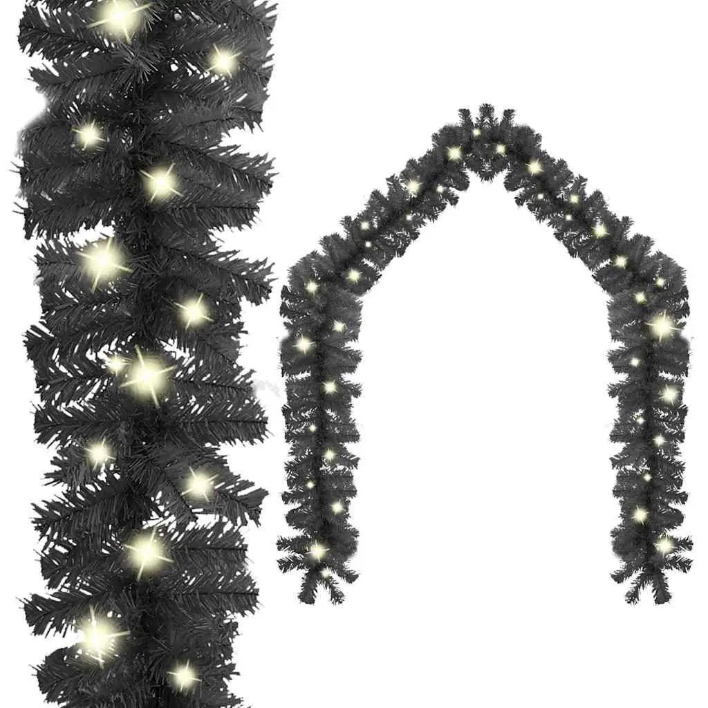 Christmas Garland LED Lights PVC 20M Black