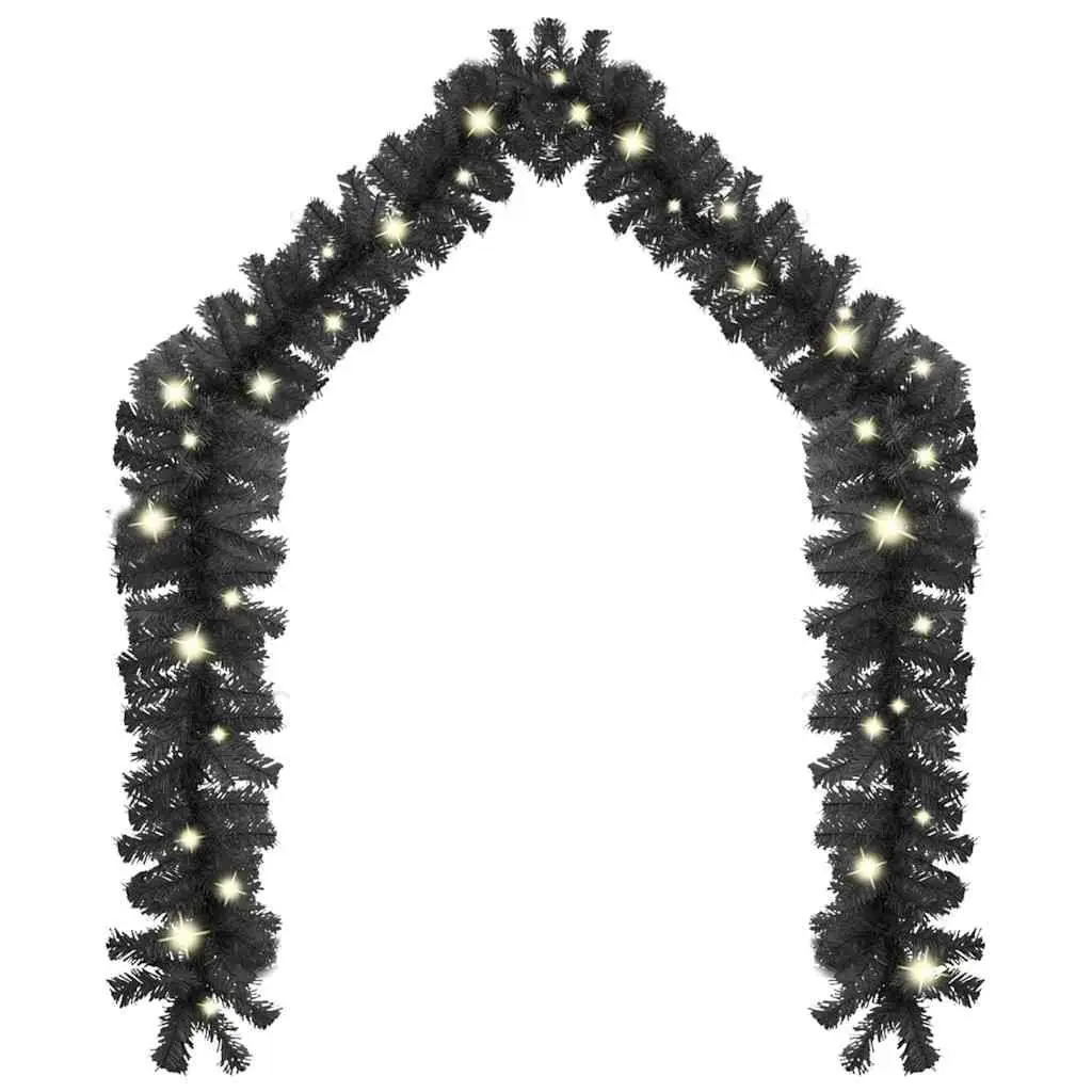 Christmas Garland LED Lights PVC 20M Black