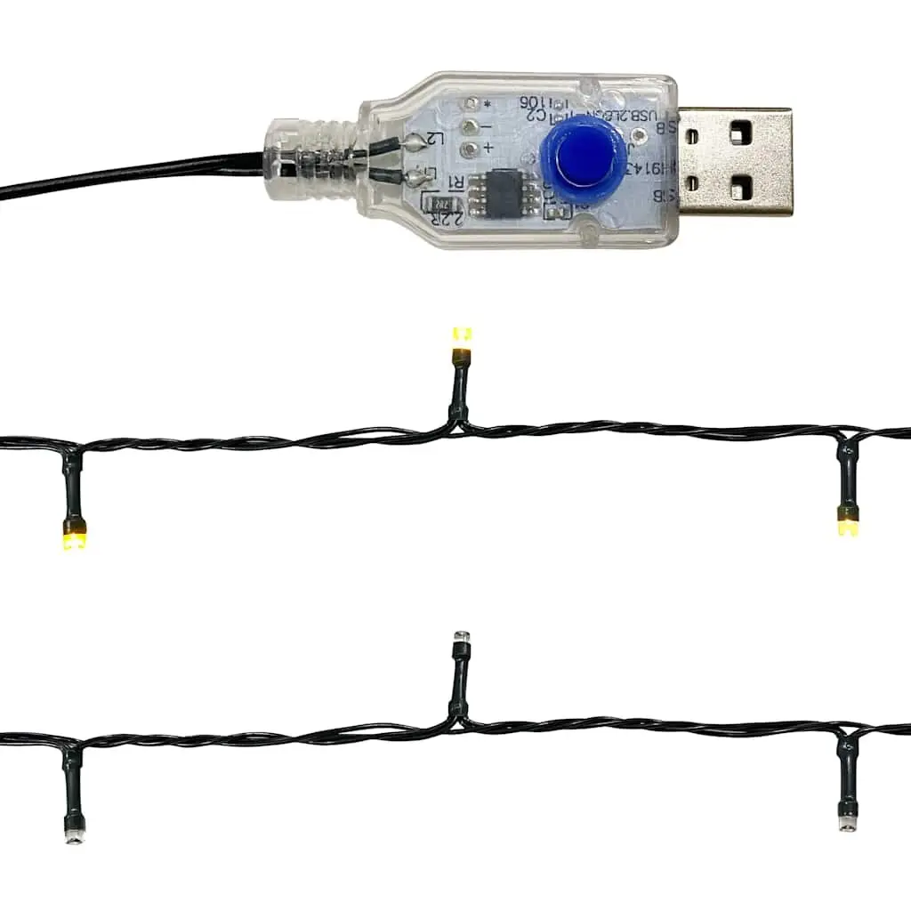 Christmas Garland LED Lights PVC 20M Black