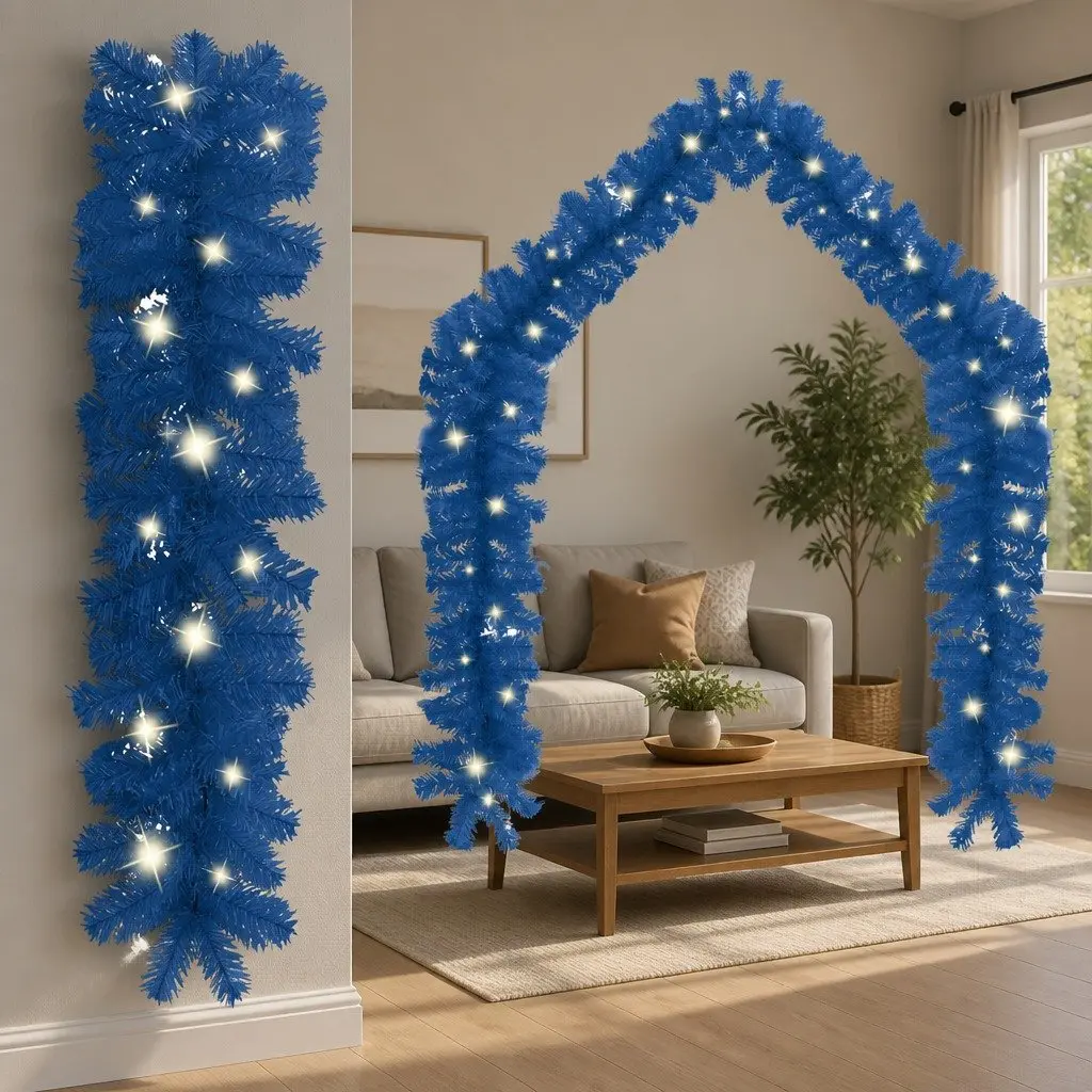 Blue Christmas Garland LED Lights 10m String