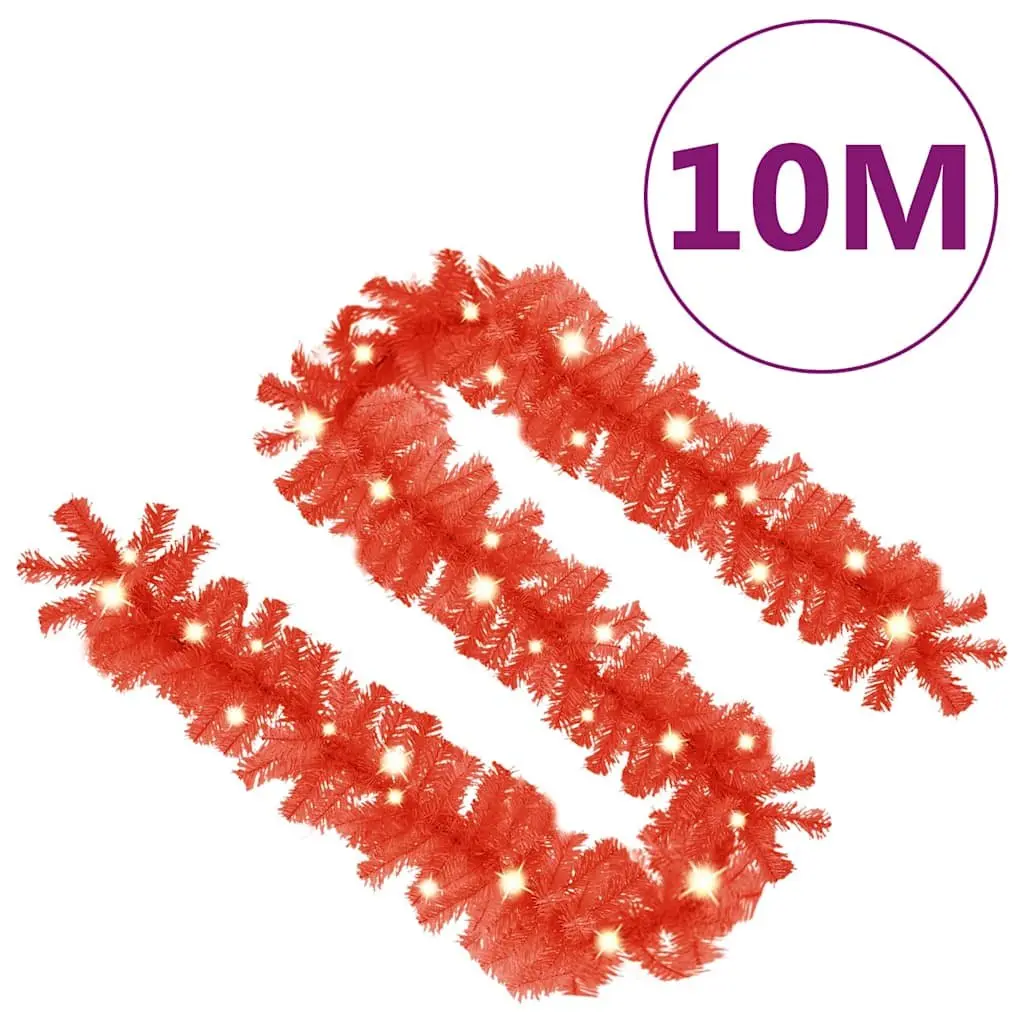 Christmas Garland LED Lights 10m Red
