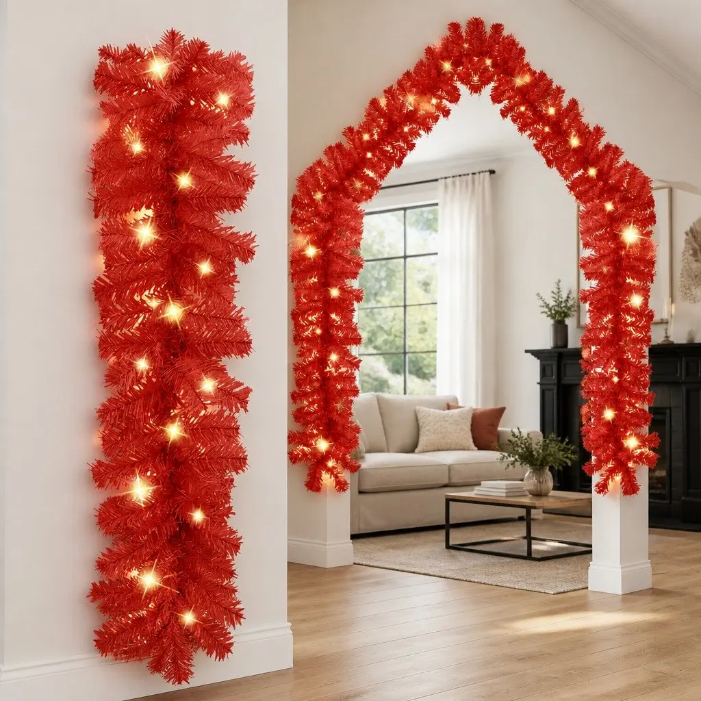 Christmas Garland LED Lights 20m Red