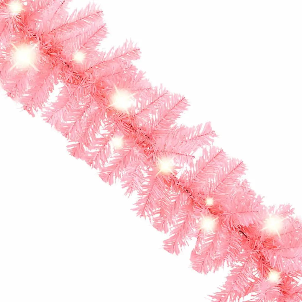 Christmas Garland LED Lights 10m Pink