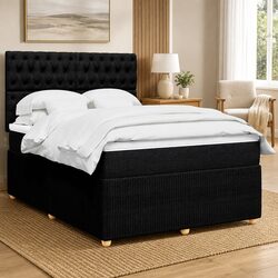 Double Box Spring Bed with Adjustable Headboard