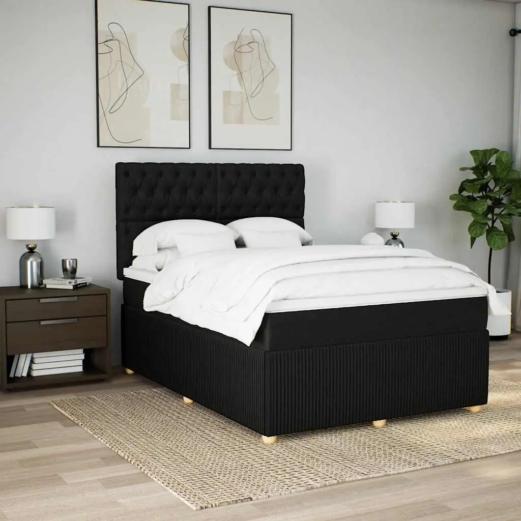 Double Box Spring Bed with Adjustable Headboard