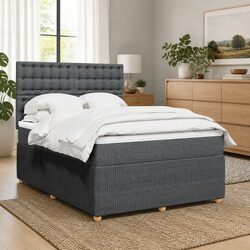 High-Quality Double Box Spring Bed with Adjustable Headboard