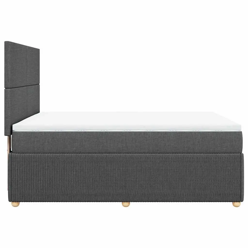 Queen Bed Pocket Spring Mattress Grey Fabric Adjustable