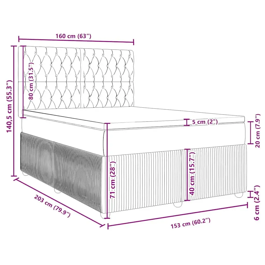 Queen Box Spring Bed with Pocket Mattress & Adjustable Headboard