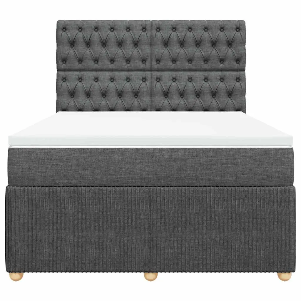 Queen Box Spring Bed with Pocket Mattress & Adjustable Headboard