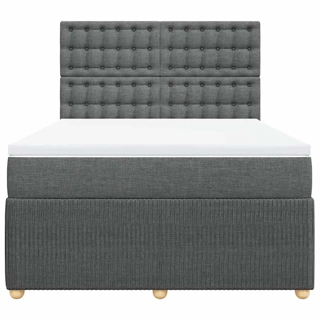 Queen Box Spring Bed with Adjustable Headboard & Pocket Spring Mattress