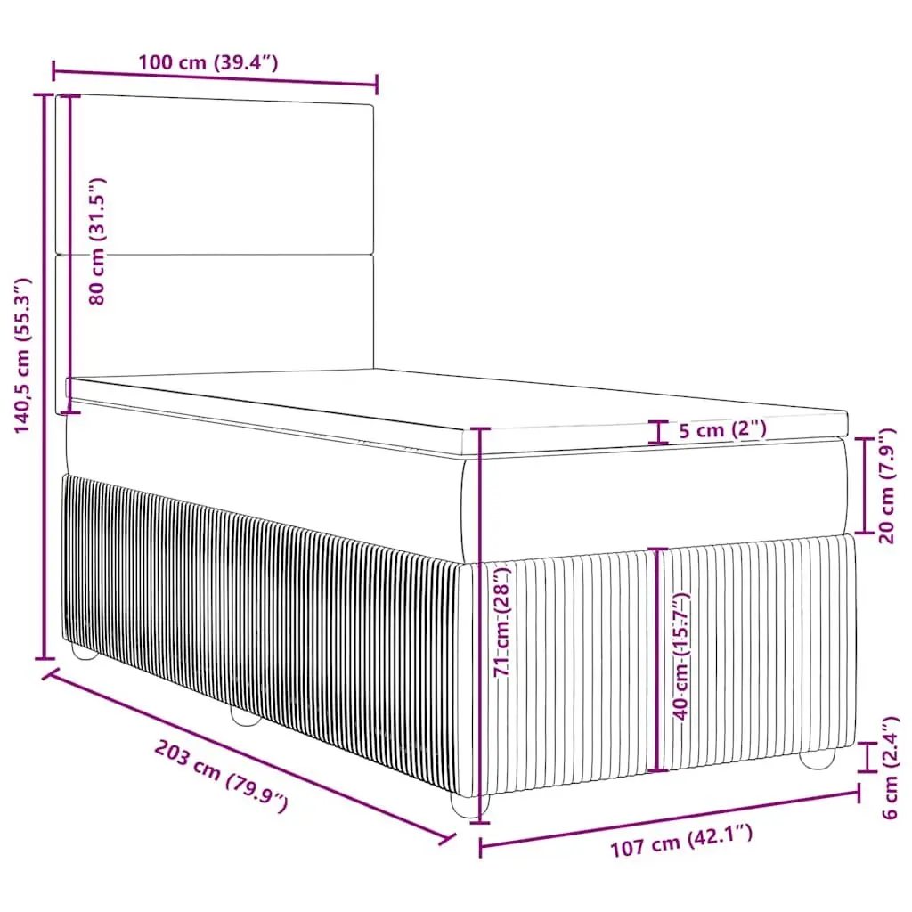 King Single Box Spring Bed with Pocket Spring Mattress