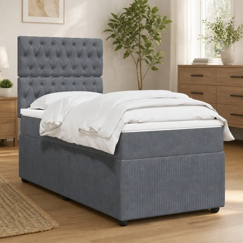 King Single Box Spring Bed with Adjustable Headboard
