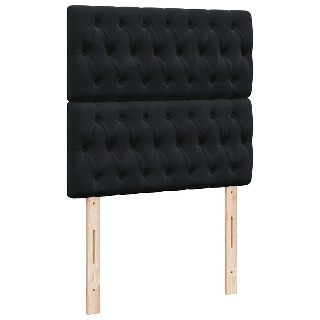 Black Velvet Box Spring Bed with Pocket Spring Mattress