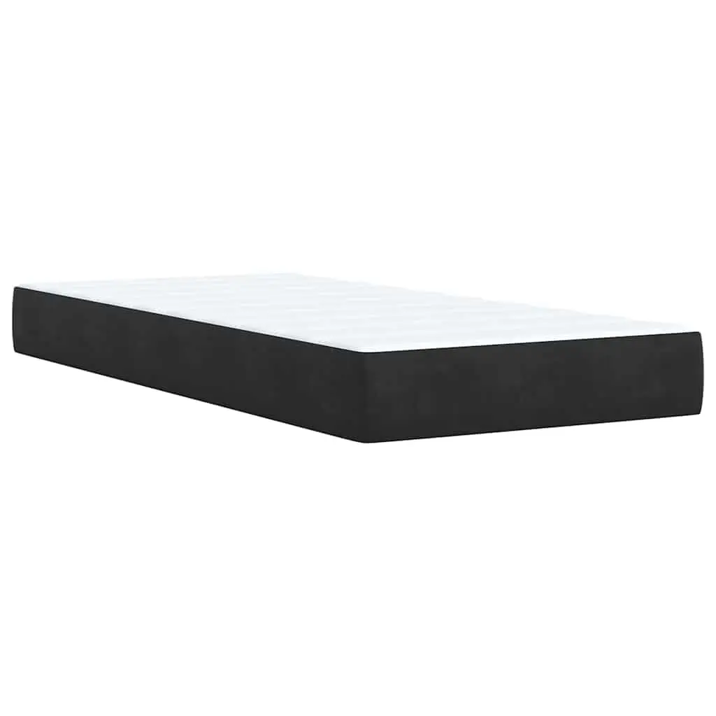Black Velvet Box Spring Bed with Pocket Spring Mattress