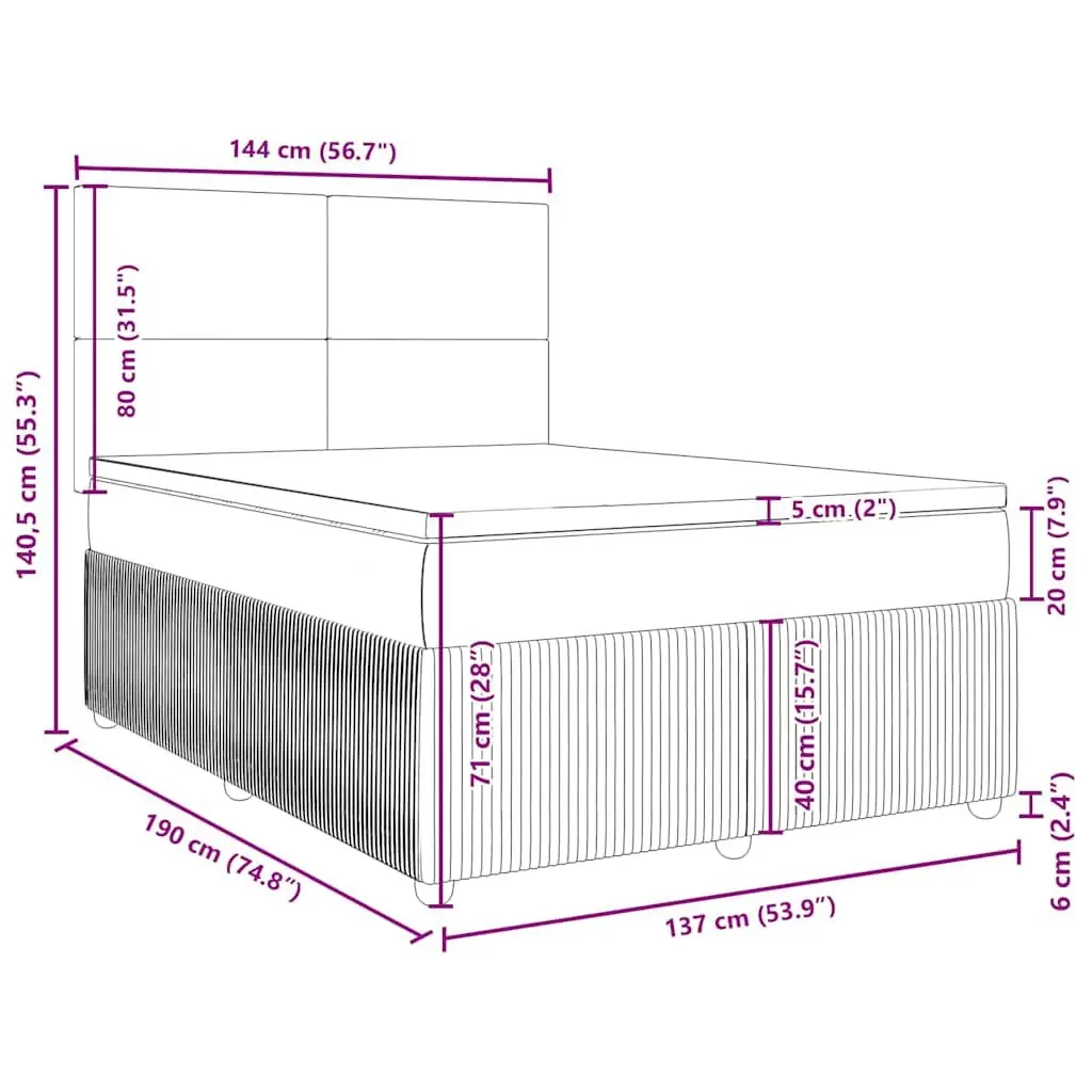 Grey Box Spring Bed with Pocket Spring Mattress
