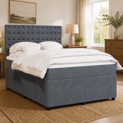 Double Grey Velvet Adjustable Bed with Pocket Sprung Mattress