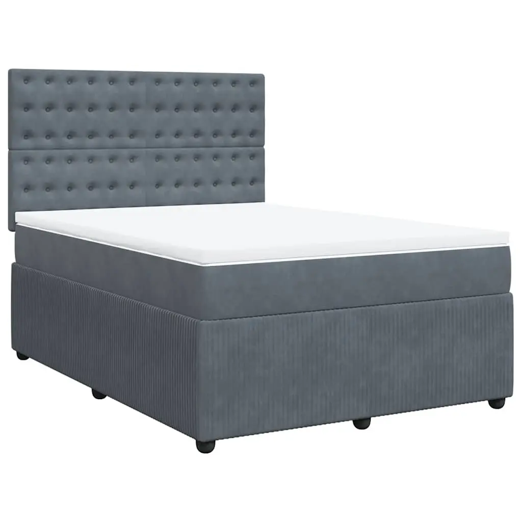 Double Grey Velvet Adjustable Bed with Pocket Sprung Mattress