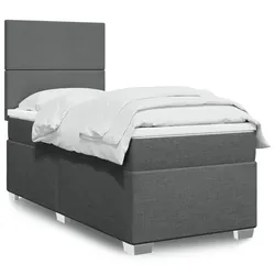 Premium Box Spring Bed with Pocket Spring Mattress in Grey