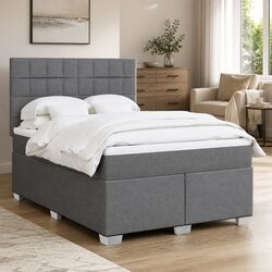 Premium Double Box Spring Bed with Pocket Mattress and LED Lights