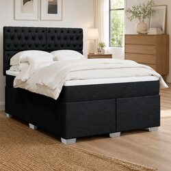Sturdy Double Box Spring Bed with Adjustable Headboard
