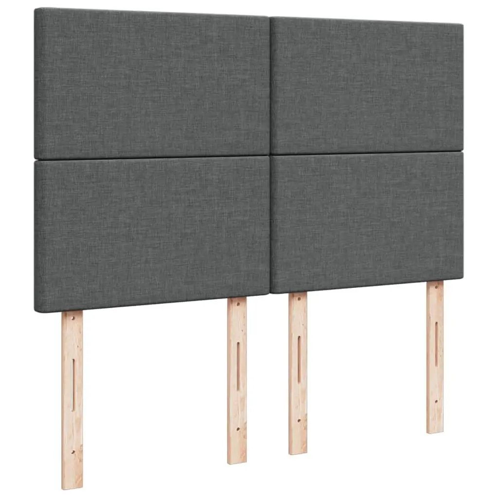 Grey Queen Box Spring Bed with Adjustable Headboard