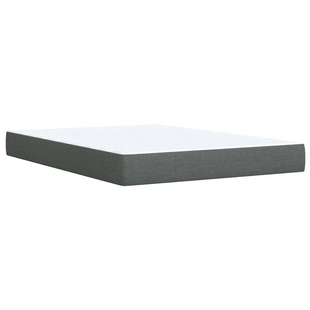 Grey Queen Box Spring Bed with Adjustable Headboard
