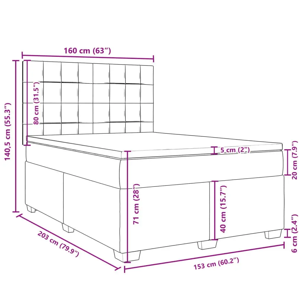Queen Box Spring Bed with Pocket Spring Mattress