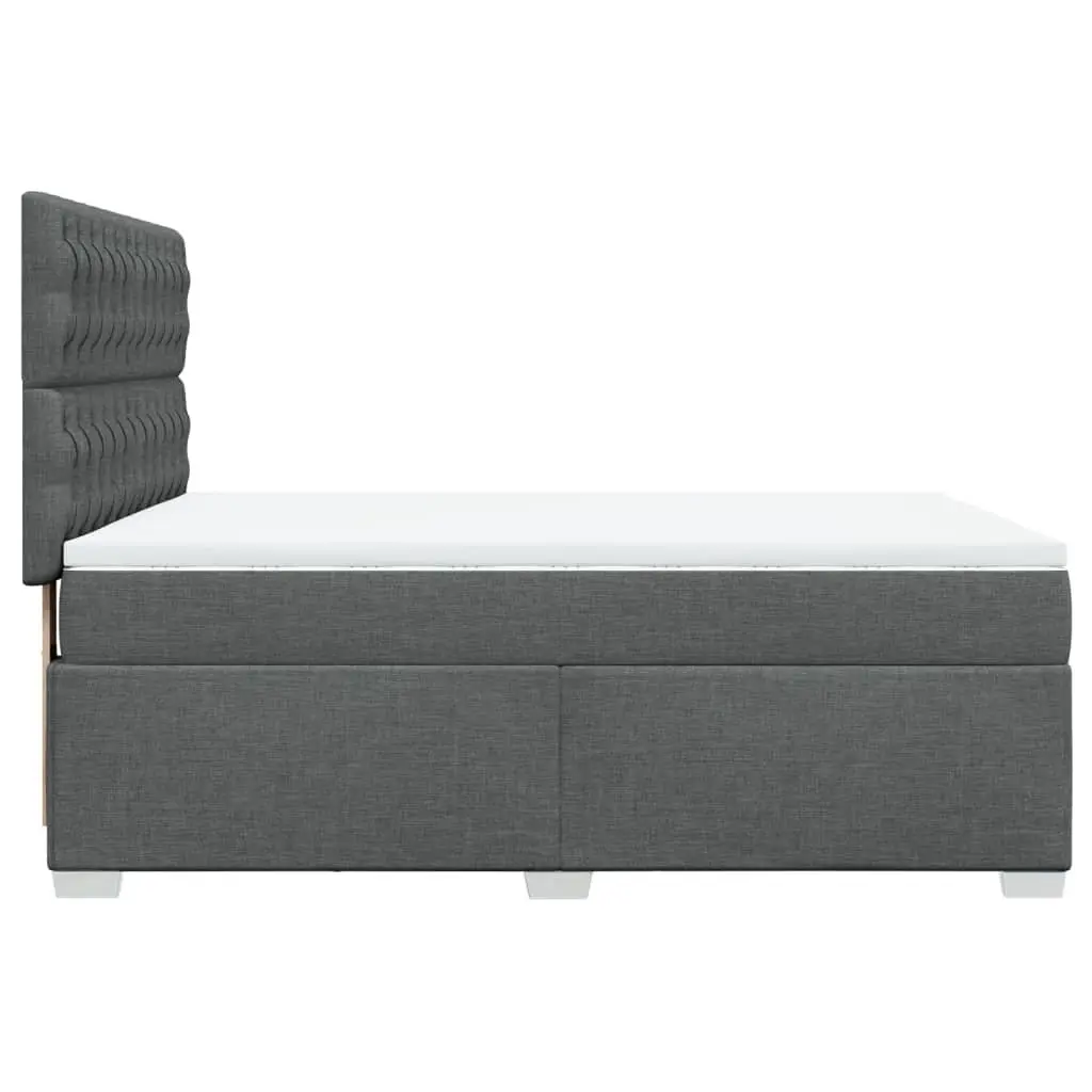 Queen Box Spring Bed with Adjustable Headboard and LED Lights
