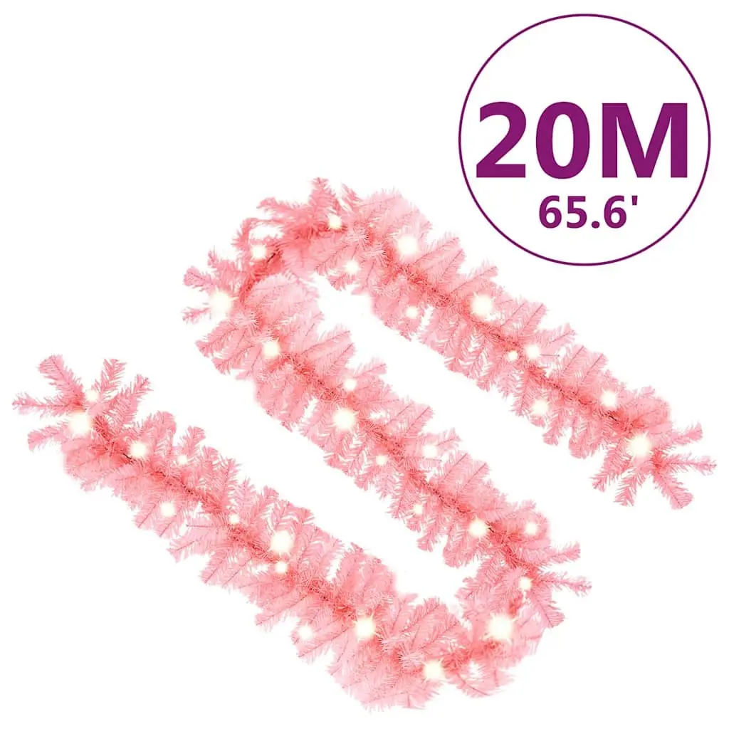 Christmas Garland PVC 20m Pink