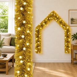 Gold LED Christmas Garland - 5m Holiday Decor