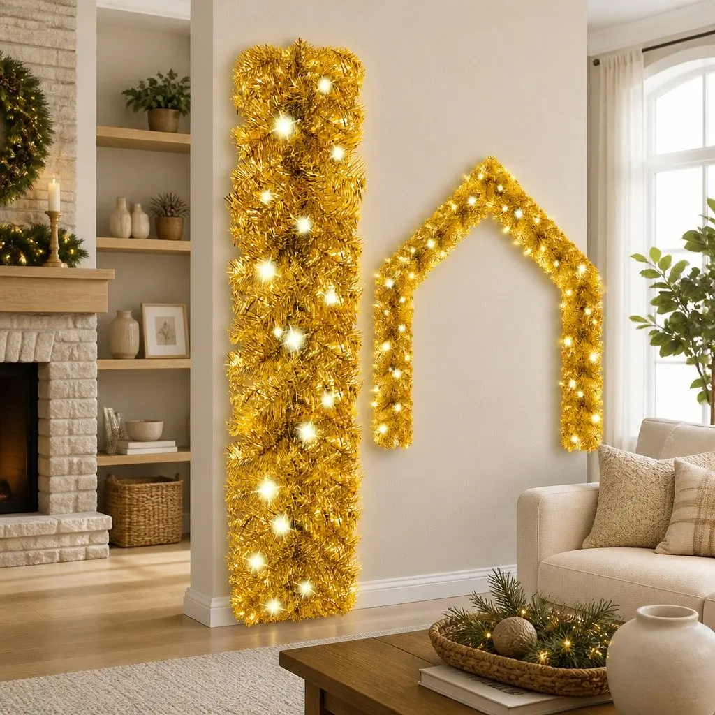Christmas Garland LED Lights 10m Gold