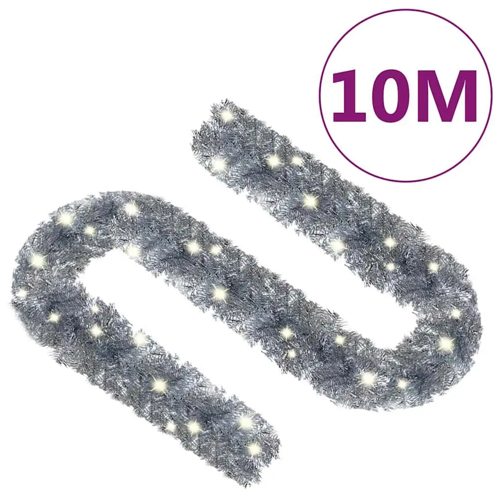 Christmas Garland LED Lights 10m Silver