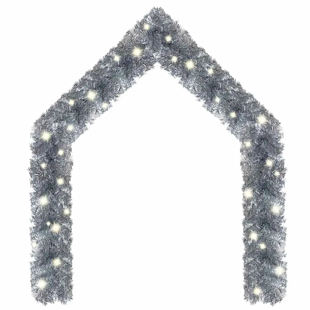 20m Silver Christmas Garland with LED Lights